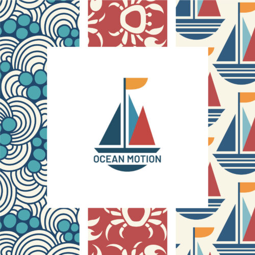 Ocean Motion 100% organic cotton canvas fabric by RouCouCou for Cloud9 Fabrics shipping in February 2025