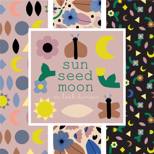 Sun Seed Moon 100% organic cotton batiste fabric by Leah Duncan for Cloud9 Fabrics shipping in March 2025