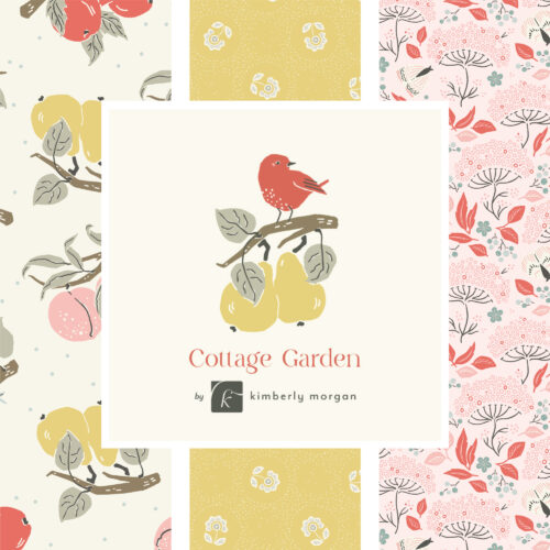 Cottage Garden 100% organic cotton quilter's weight fabric by Kimberly Morgan for Cloud9 Fabrics