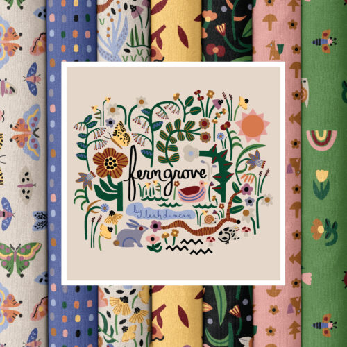 Fern Grove 100% organic cotton quilter's weight fabric by Leah Duncan for Cloud9 Fabrics